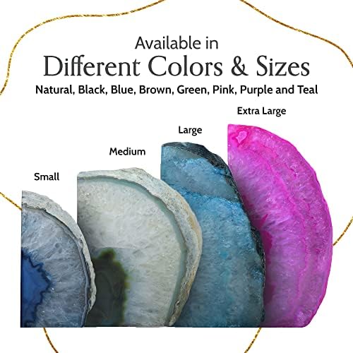 A+ Quality Agate Geode Bookends / Blue / A+ Grade 2 - 3 Lbs
