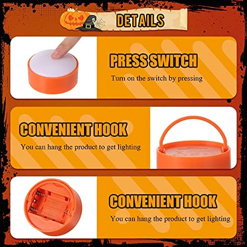 Riakrum 6 Pack Halloween Pumpkin LED Lights, Orange
