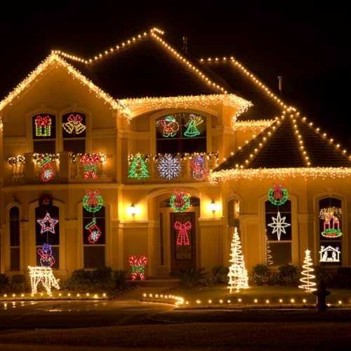 TRWYMZ Christmas Decorations - 16" Christmas Window Silhouette Lights