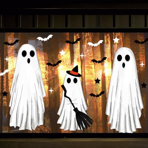 Large Halloween Window Clings for Glass Windows Ghosts Silhouette