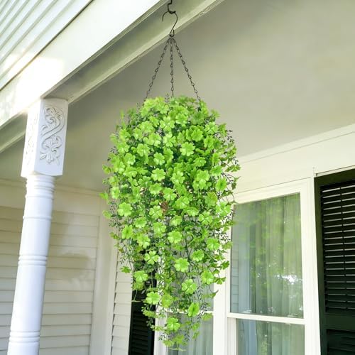 Waipfaru Artificial Hanging Plants, 4Pcs Faux Ivy Four-Leaf Clover