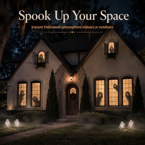 Mindsoft 2 Pcs Halloween Boo Silhouette Window Decor