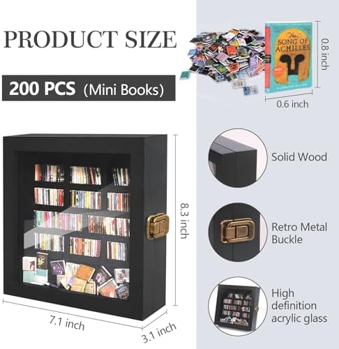 Anxiety Bookshelf Mini Books Display, Black
