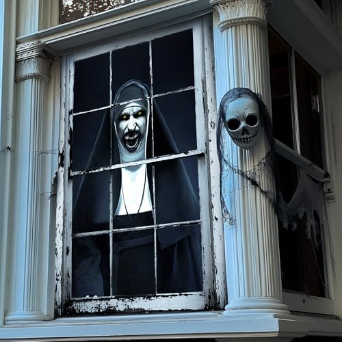 MCJC Halloween Horror Curtain, Halloween Decoration, Window Door Cover