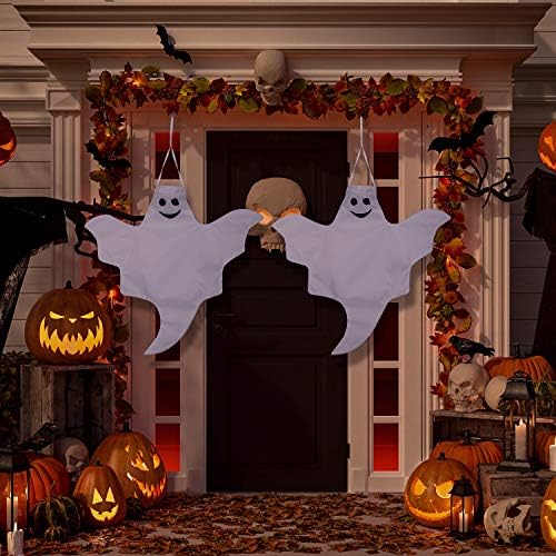 Skylety 2 Pcs 32 Inch Halloween Ghost Decoration Outdoor Hanging Windsock