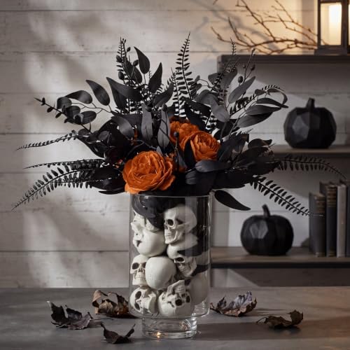 46 Pcs Halloween Gothic Flowers Skulls Vase Table Centerpiece