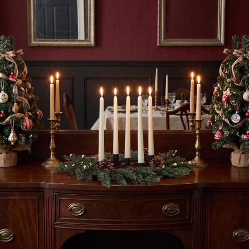 Yinder Cypress Leaves Wreath 14" 5-Hole Gold Centerpiece