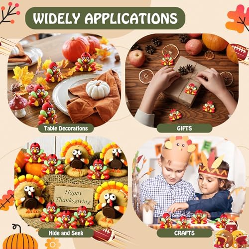 Gemscream 12 Pcs Thanksgiving Mini Turkey to Hide 3D Printed