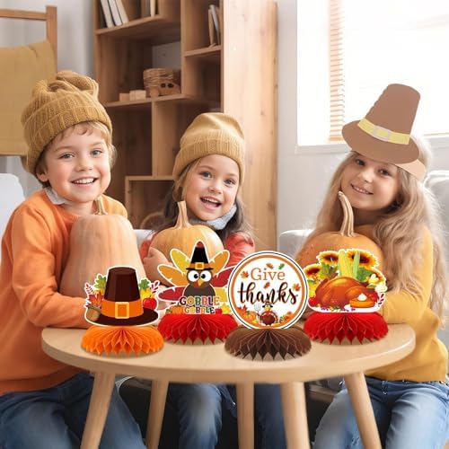 10 Pcs Thanksgiving Honeycomb Centerpieces, Fall Table Decorations