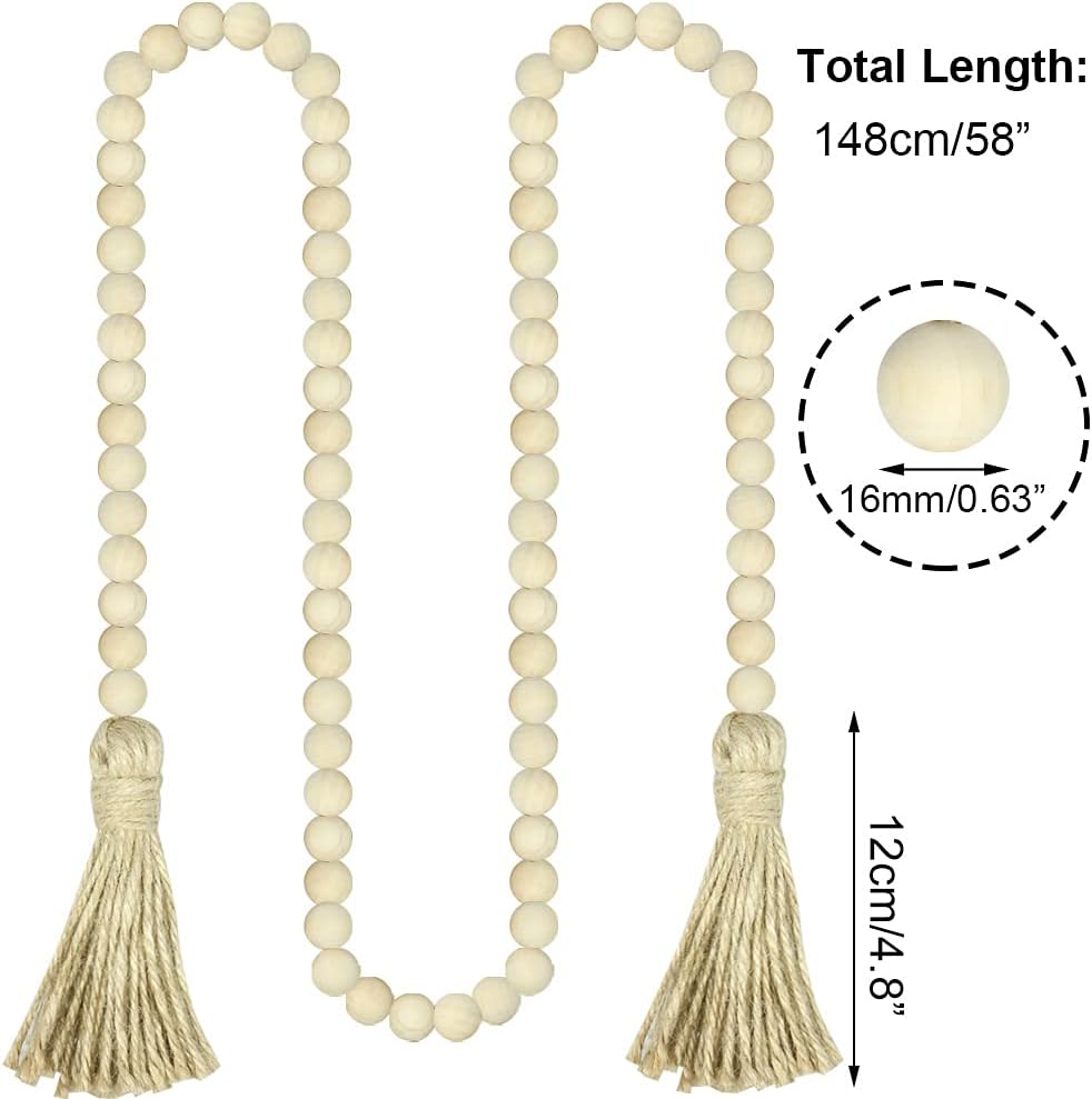 Farmhouse Beads Bead Garland / Wood / Set of 3
