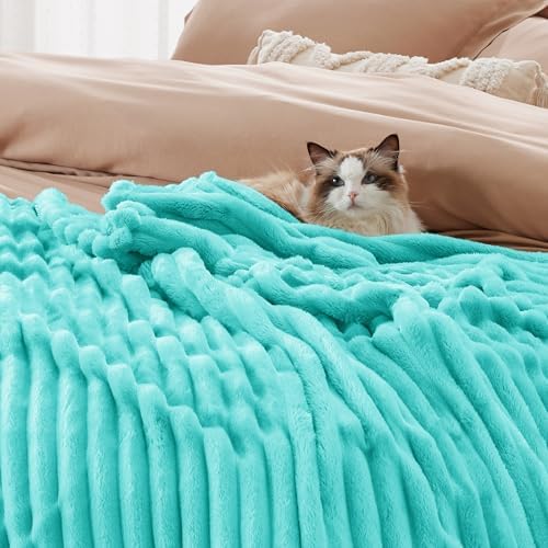 Bedsure Soft King Size Blankets for Bed Blue Fog 108"x90"