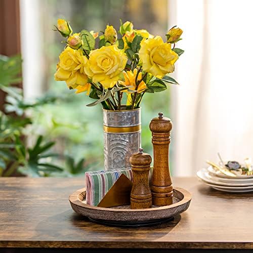 Turntable Rustic Wooden Serving Tray / Distressed & Turnable
