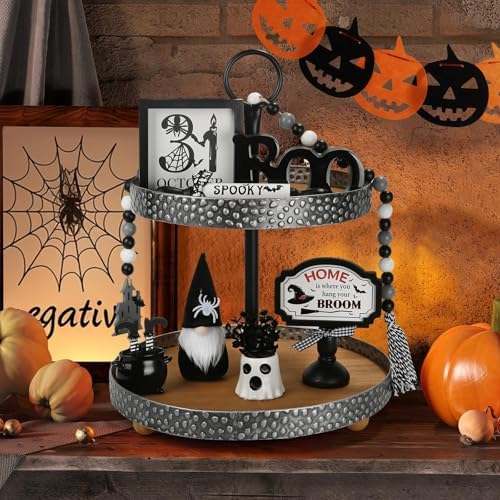 Halloween Decorations for Home Office 8PCS Farmhouse Tiered Tray Decor