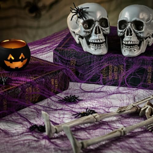 410 x 80 in Halloween Creepy Cloth for Yard and Outdoor Decorations,Purple