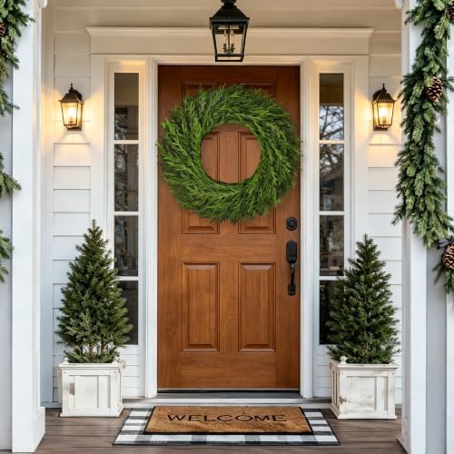 32" Large Norfolk Pine Wreath, Artificial Christmas Wreath for Front Door