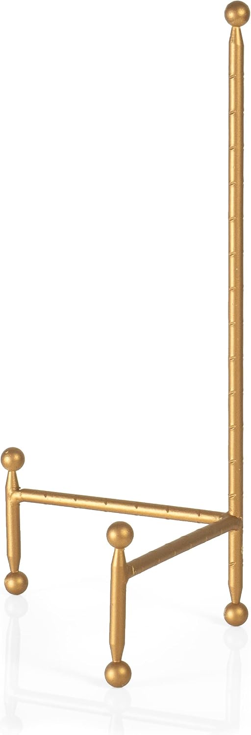Red Co. Decorative Tripod Plate Stand and Art Holder Easel in Gold Finish - 14" h