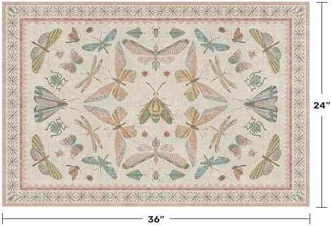 Hazo Haus Light Pink Bathroom Rug - Washable 2x3 Small Kitchen Rugs for Powder Room, Front Door Indoor Entrance, Low