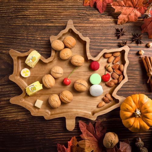 Sliner Maple Leaf Charcuterie Board Wooden Fall Serving Platter Tray Dish