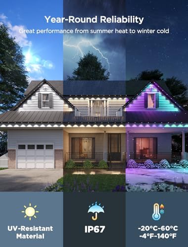 Govee Permanent Outdoor Lights 2, 150ft RGBIC Outdoor Lights with 100 Modes