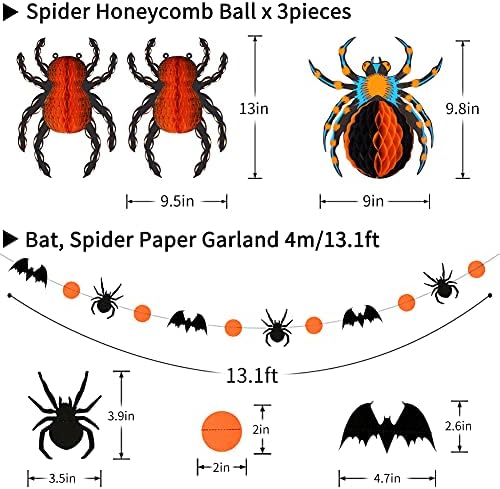 Halloween Party Decorations Hanging Spider Bat Paper Lanterns
