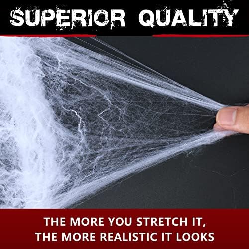 1000 sqft Spider Webs Halloween Decorations with 77 Fake Spiders