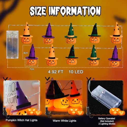 Halloween String Lights, 4.9FT 10 LED Halloween Fairy Light Decor