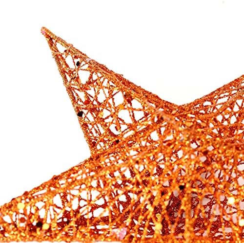 BinaryABC Iron Christmas Tree Star Topper,20cm Glittering Tree Topper