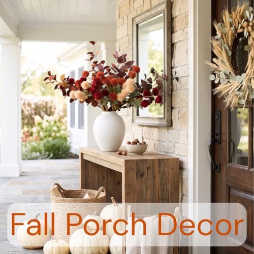 Orange Fall Flower Arrangement with Vase, Fall Centerpieces For Tables