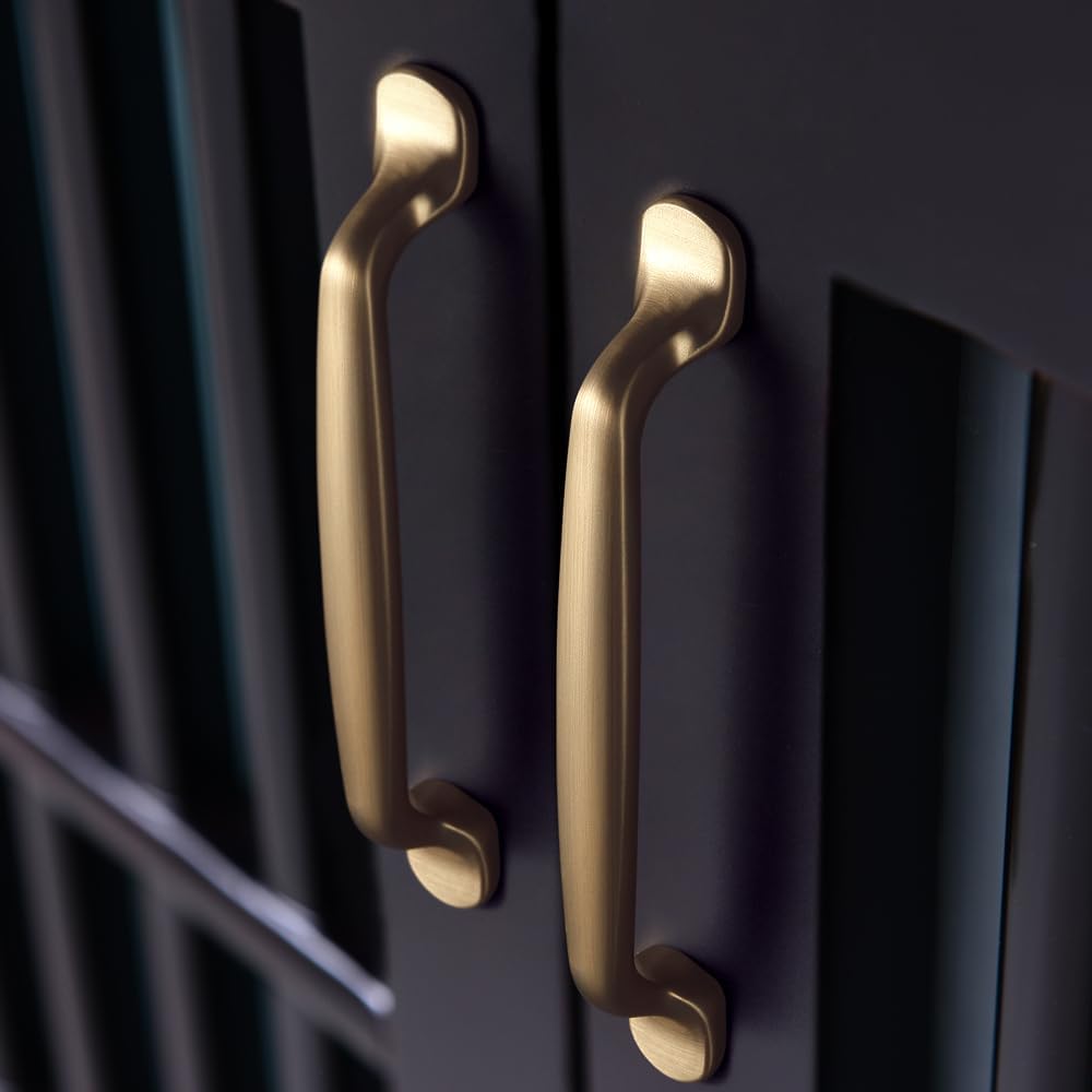 Arch Cabinet Pulls Drawer Handles Zinc / 5" Center To Center / Modern / Champagne Bronze / Set of 6