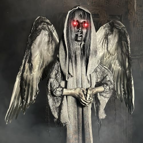 Haunted Hill Farm Life-Size 5.5-Ft. Animatronic Haunted Angel Statue
