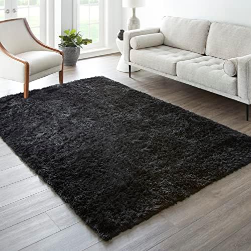 Ophanie 6x9 Black Rugs for Living Room, Large Fluffy Shag Fuzzy Plush Soft Area Rug, Floor Shaggy Carpets for Bedroom