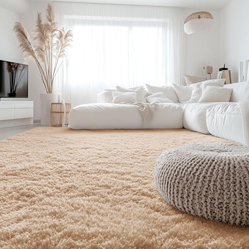OLANLY 10x11 Machine Washable Large Area Rugs for Living Room, Bedroom, Soft Fluffy Shaggy Bedside Rug, Indoor Floor