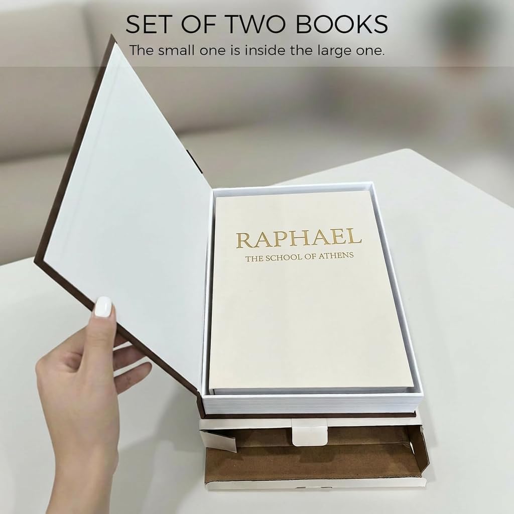 Linen Fake Book Storage Box / Beige-gray