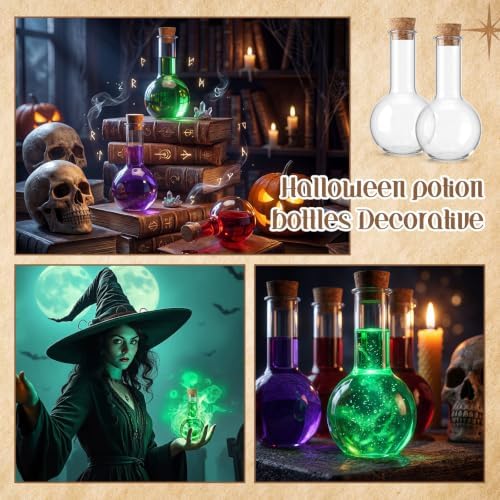 Baderke 20 Sets 3 oz Plastic Potion Bottles with Cork Ball Shaped
