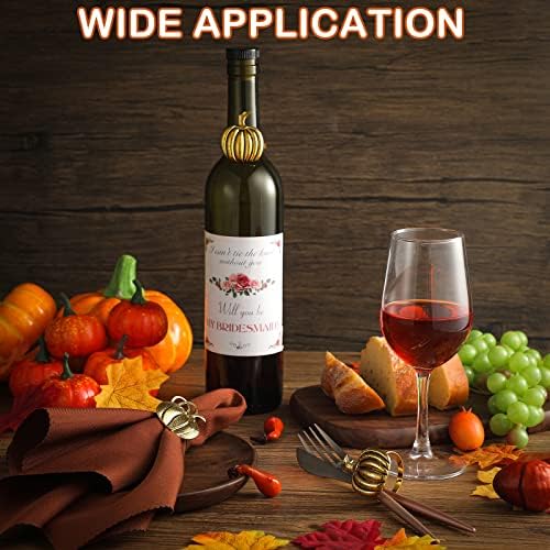 EBoot 16 Pcs Fall Thanksgiving Napkin Ring Set, Pumpkin, Metal