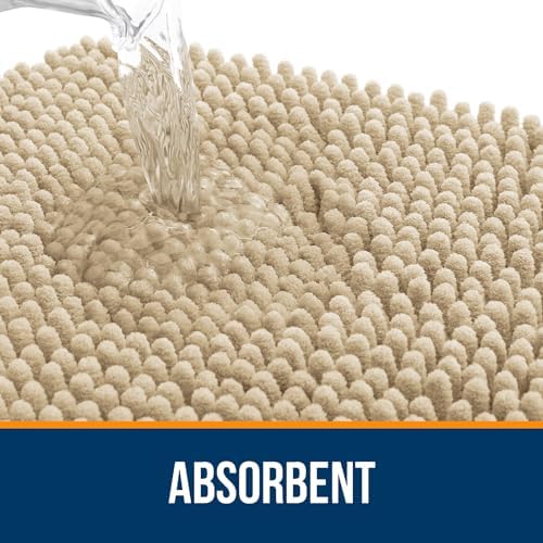 OLANLY Bathroom Runner Rugs 47x24, Extra Soft Absorbent Chenille Bath Rugs