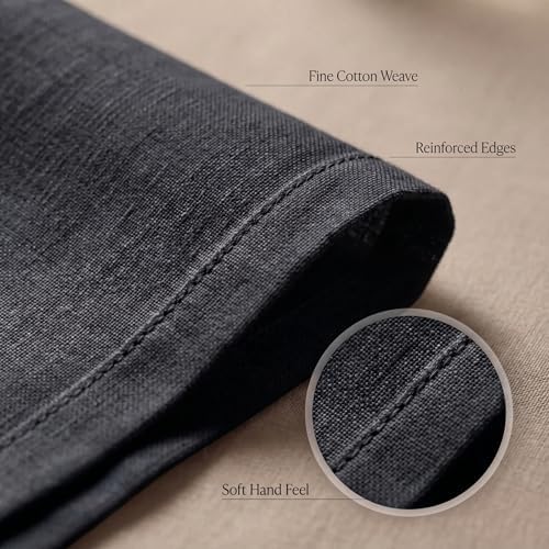Urban Villa Cloth Napkins Cotton 20x20 (Set of 12) Black/White