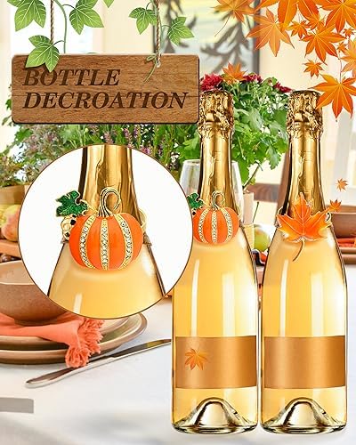 KPOSIYA Thanksgiving Napkin Rings, Fall Napkin Holders, Pumpkin, 12pcs