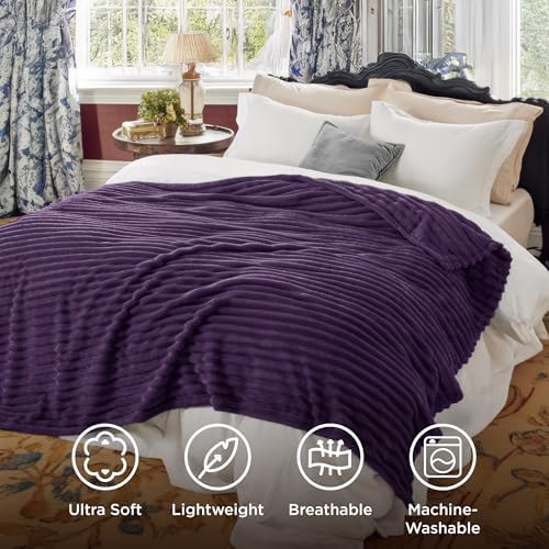Bedsure Soft King Size Blankets for Bed Purple 108"x90"