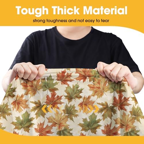 Niuara Fall Maple Plastic Table Cloth Disposable, 4 Pack, 54 x 108 in