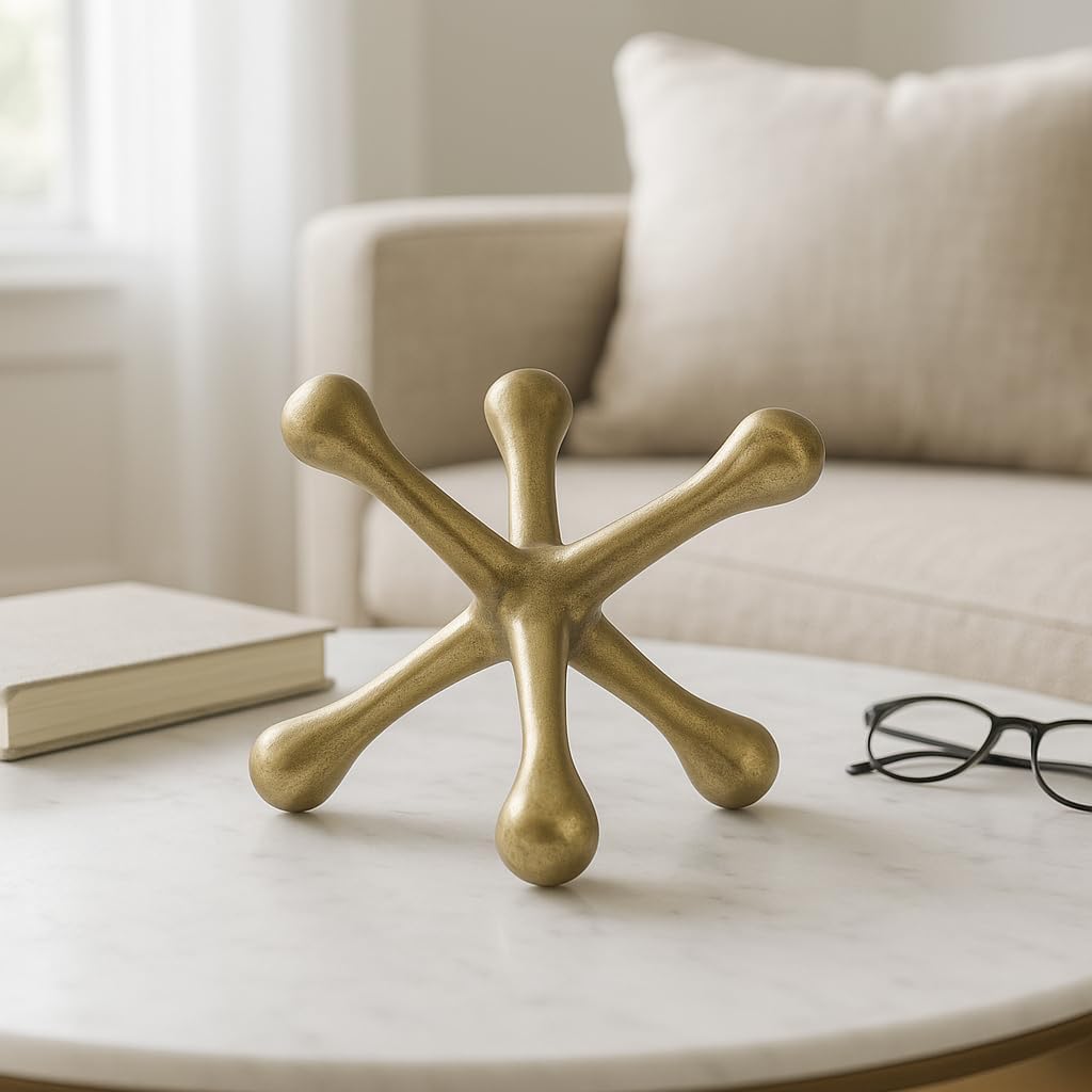 Modern Decorative Sculpture Figurine / 8"H / Gold