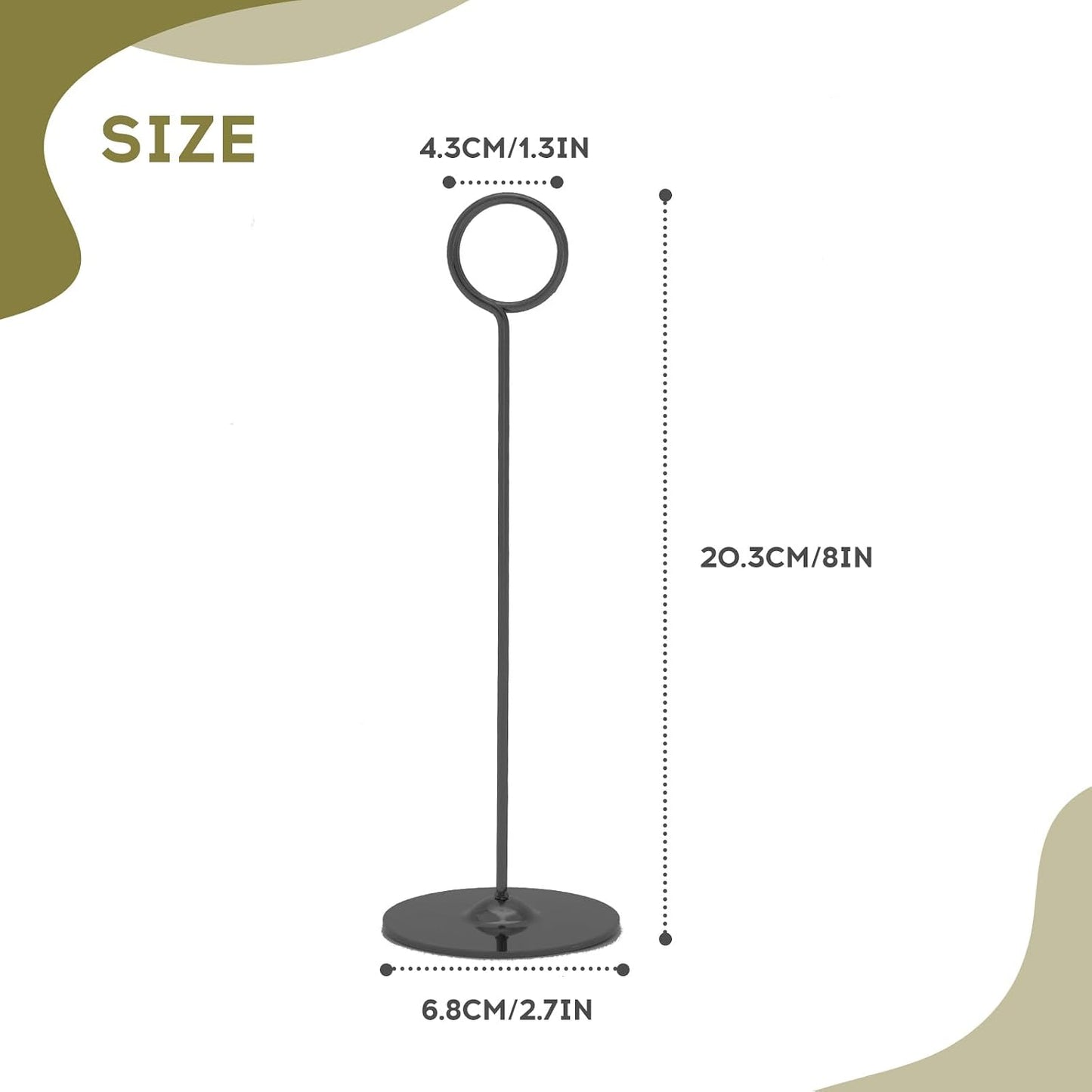 Urban Deco 16 Pieces Table Card Holder 8 inches Table Number Holders Place Steel Card Holders for Photos, Food Signs