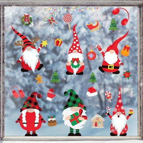 Christmas Decorations, Christmas Window Clings Stickers Decals Decor