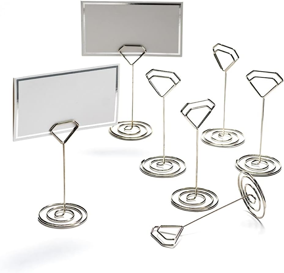 Jofefe 24Pcs Unique Table Number holders with 24Pcs Place Cards, Place Card Holder, Table Card Holders, Table Number