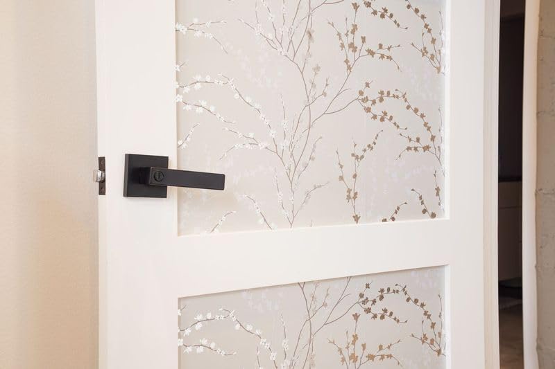 Peel and Stick Wallpaper Panels in West Coast Branch Floral Design / Sage Green / 16 x 24 / Set of 8