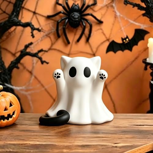 1 Pcs Halloween Ghost Figurine Spooky Unique Cat Mini Figurines