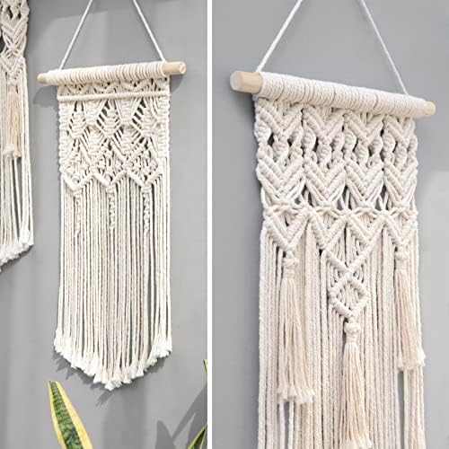 Macrame Woven Wall Hanging Boho Chic Geometric Art Decor / Small / Set of 2