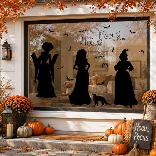Halloween Witch Window Cling Decal Decoration 35.5" Large Hocus-Pocus Decor