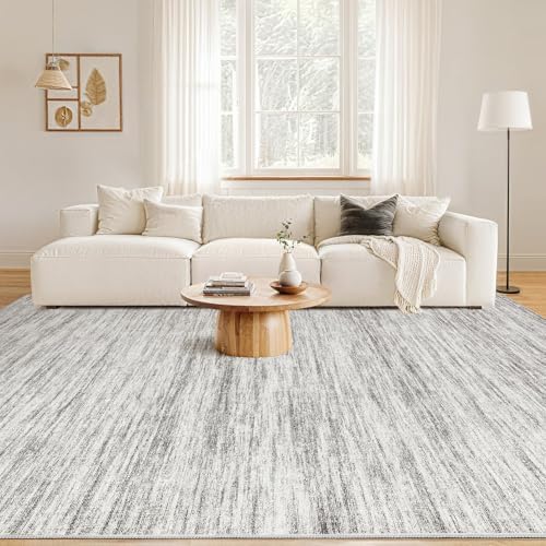 Nakagishi 6X9 Area Rugs Living Room: Washable Large Vintage Rug Neutral Non-Slip Soft Stain Resistant Indoor Carpet for