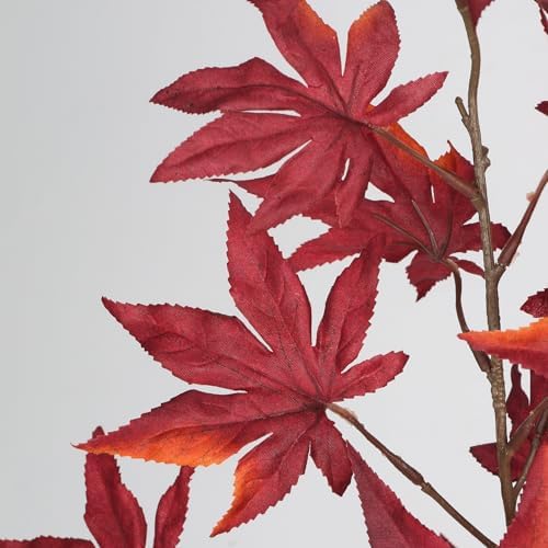 DILATATA 30 inch Artificial Maple Leaves Branch Fake Maple Shrubs Faux Fall Branches for Home Floral Arrangement Autumn Festival Thanksgiving Fall Leaf Decor